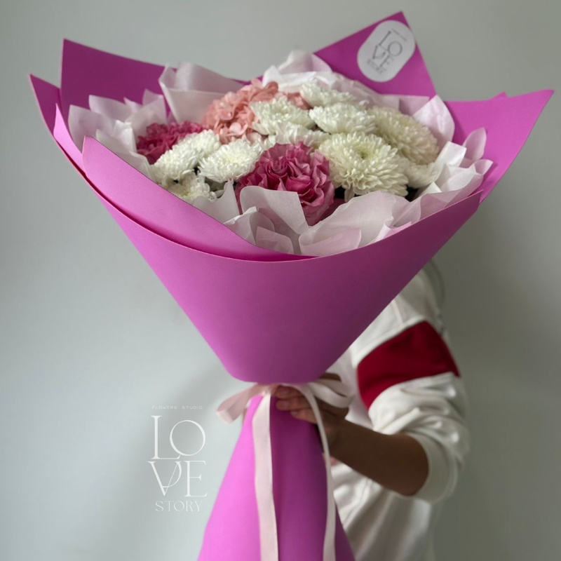Микс с хризантемами Момоко 1