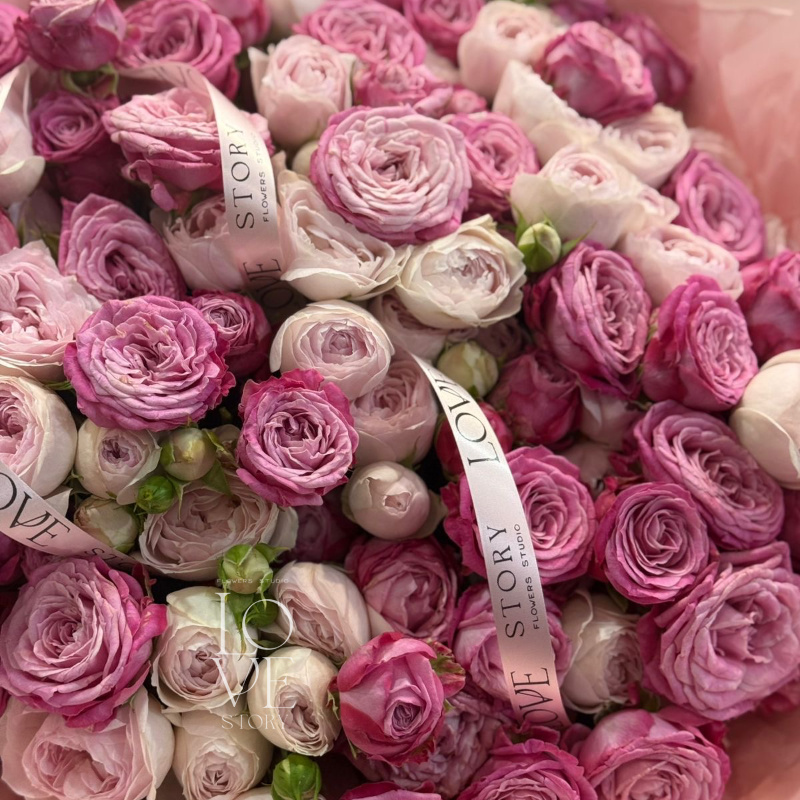 Букет микс с Леди Бомбастик и Пинк Дедикейшн 2