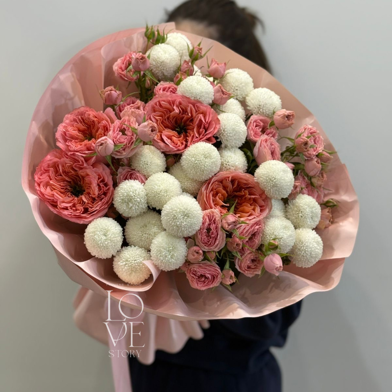 Микс Мандарин Экспрешн и хризантемы Помпом 