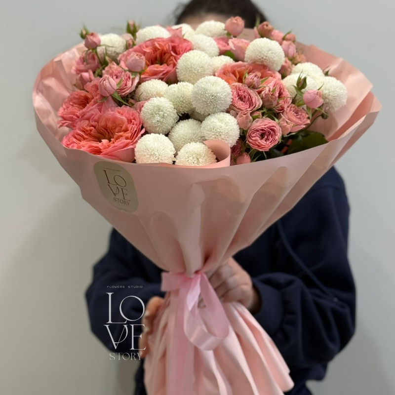 Микс Мандарин Экспрешн и хризантемы Помпом  1