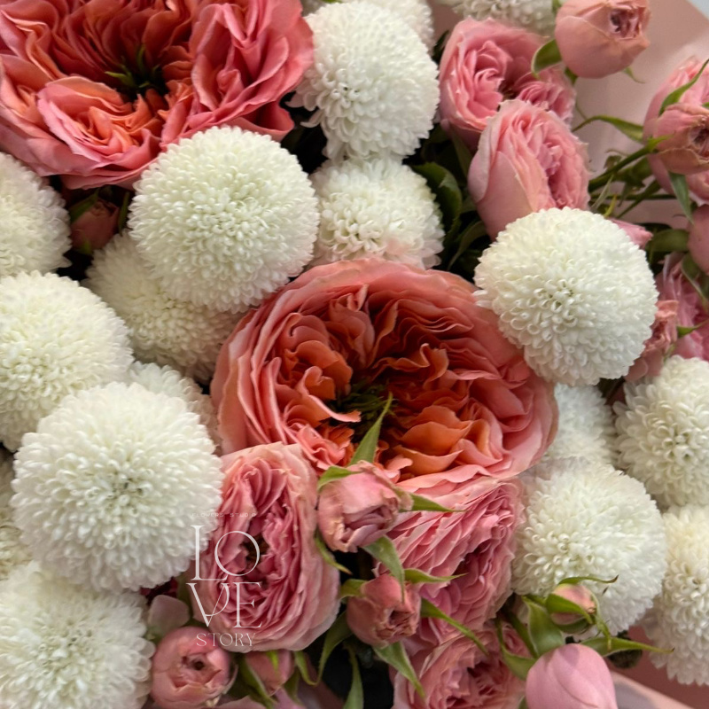 Микс Мандарин Экспрешн и хризантемы Помпом  2