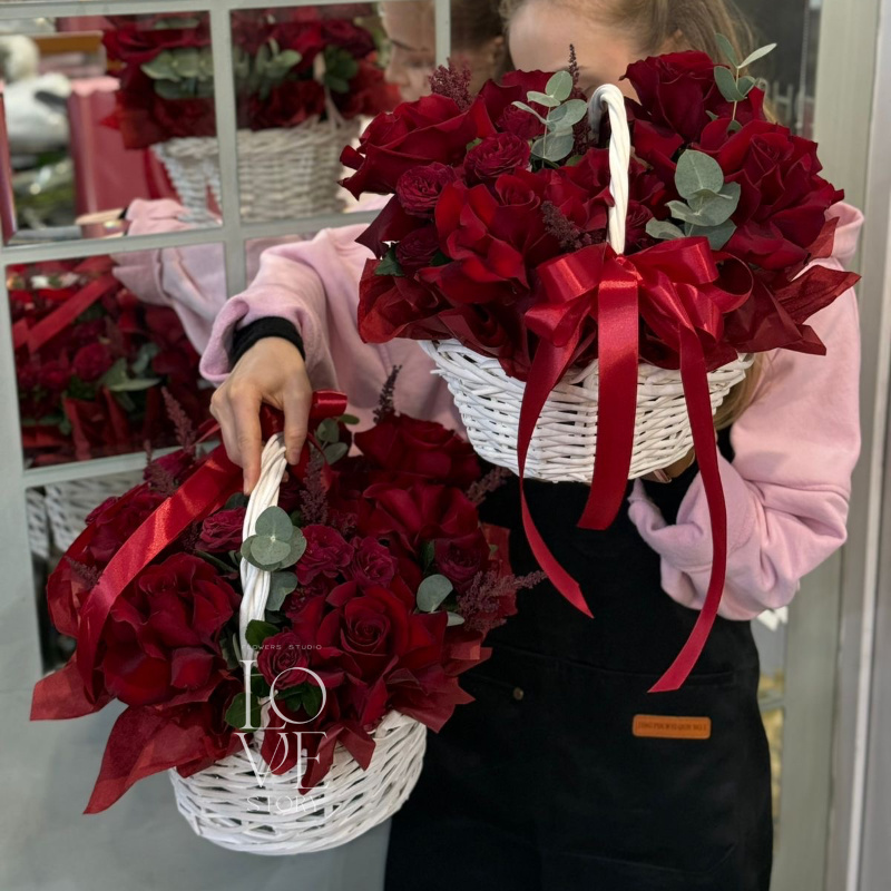 Алая корзинка миди  2