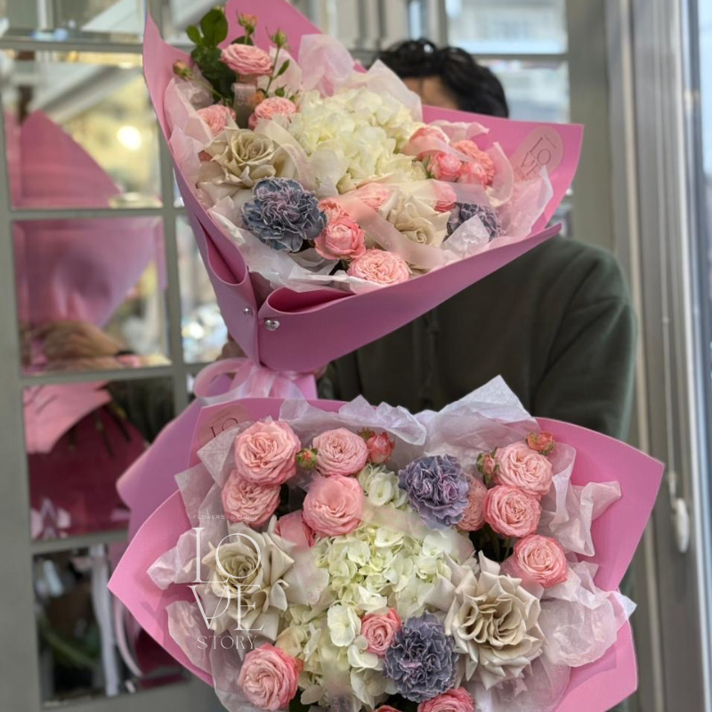 Нежный микс с крашеными диантусами 1