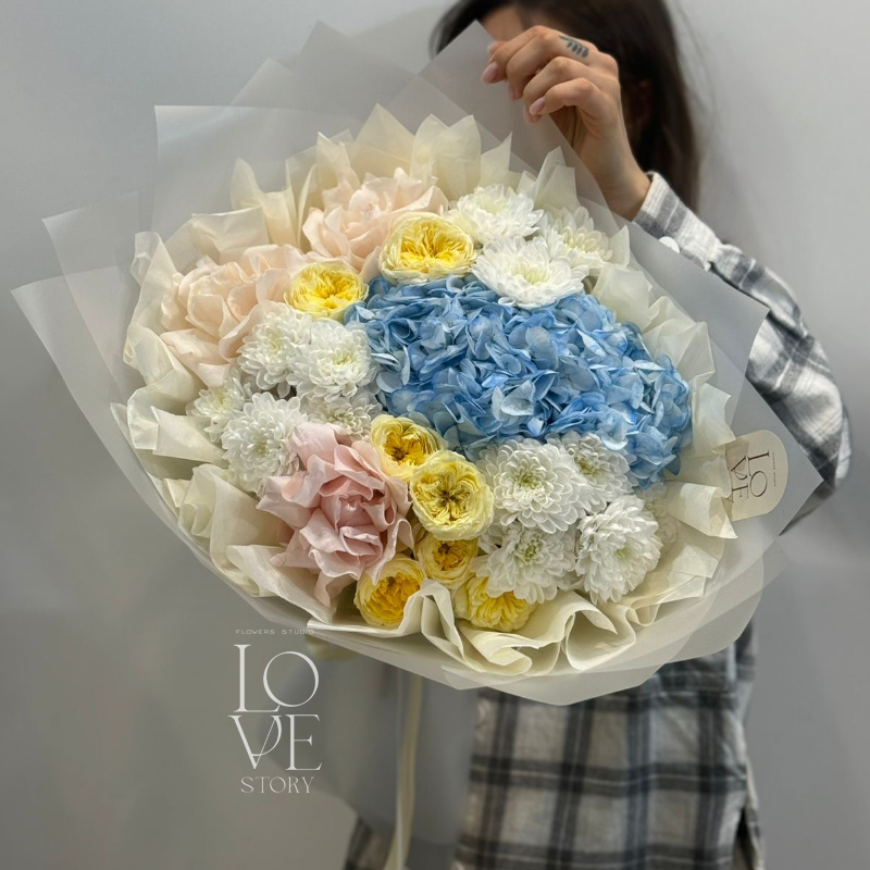 Микс с голубой гортензией 2